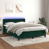vidaXL Sommier &agrave; lattes de lit avec matelas LED Vert fonc&eacute; 140x190 cm