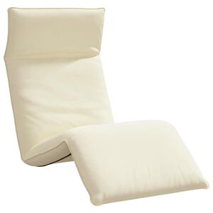 vidaXL Chaise longue pliante cr&egrave;me 175x54x8,5 cm tissu oxford