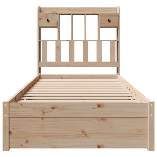 vidaXL Lit bibliothèque sans matelas 75x190 cm bois de pin massif