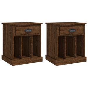 vidaXL Tables de chevet 2 pcs ch&ecirc;ne marron 43x36x50 cm