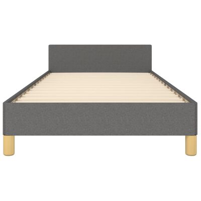 vidaXL Cadre de lit avec tête de lit Gris foncé 90x200 cm Tissu