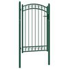 vidaXL Portail de cl&ocirc;ture EMMEN avec arc en haut, acier, 100&nbsp;x&nbsp;106&nbsp;cm, vert