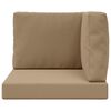 vidaXL Coussin de canap&eacute; d'ext&eacute;rieur 3 pcs Taupe Polyester