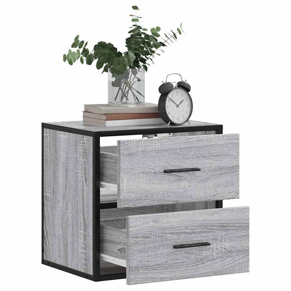 vidaXL Tables de chevet murales 2 pcs sonoma gris 40x31x39,5 cm