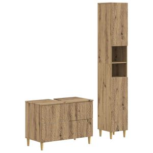 vidaXL Ensemble de 2 meubles de salle de bain DELFT Ch&ecirc;ne artisanal