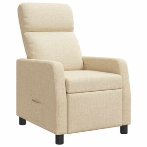 vidaXL Fauteuil inclinable Cr&egrave;me Tissu