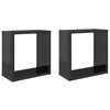 vidaXL &Eacute;tag&egrave;res cube murales 2 pcs Gris brillant 30x15x30 cm
