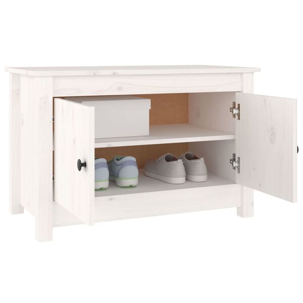 vidaXL Armoire à chaussures Blanc 70x38x45,5 cm Bois de pin massif