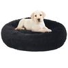 vidaXL Coussin lavable pour chiens/chats Noir 70x70x15 cm Peluche