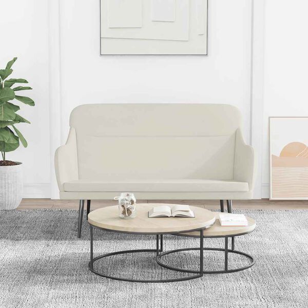 vidaXL Banc Cr&egrave;me 110x76x80 cm Velours