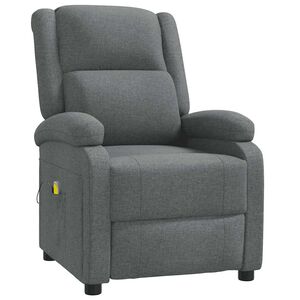 vidaXL Fauteuil de massage Gris fonc&eacute; Tissu