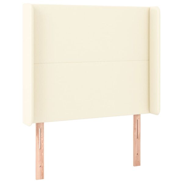 vidaXL T&ecirc;te de lit avec oreilles Cr&egrave;me 103x16x118/128 cm Similicuir