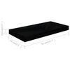 vidaXL Étagère murale flottante 4 pcs Noir brillant 50x23x3,8 cm MDF