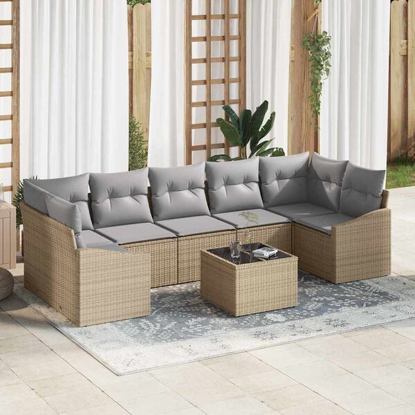 vidaXL Ensemble de Canap&eacute;s Beige et Gris clair 55 x 55 x 37 cm