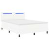 vidaXL Lit &agrave; ressorts avec matelas Blanc 160 x 200 cm Simili cuir