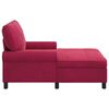 vidaXL Chaise longue avec coussin Bordeaux 91 x 157 x 91 cm Velours