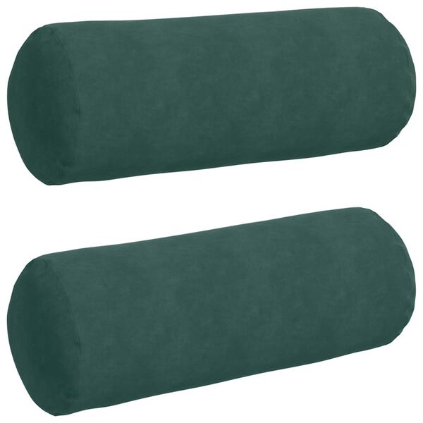 vidaXL Coussins d'accent 2 pcs Vert fonc&eacute; &Oslash; 25 x 70 cm