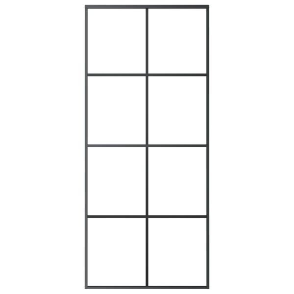 vidaXL Porte coulissante Aluminium et verre ESG 90x205 cm Noir