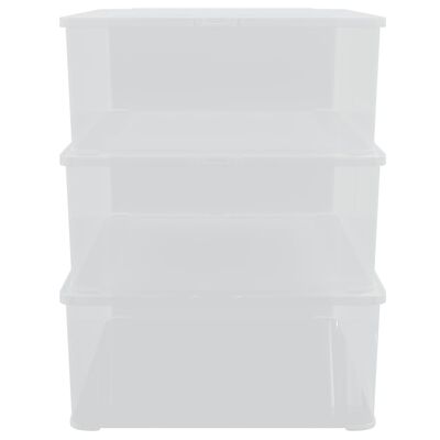 vidaXL Boîtes de rangement en plastique 3 pcs 25 L empilables