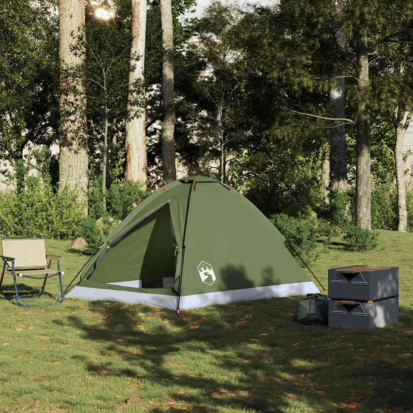 vidaXL Tente de camping &agrave; d&ocirc;me 2 personnes vert olive imperm&eacute;able