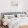vidaXL T&ecirc;te de lit capitonn&eacute;e Gris clair 200 cm Pin massif