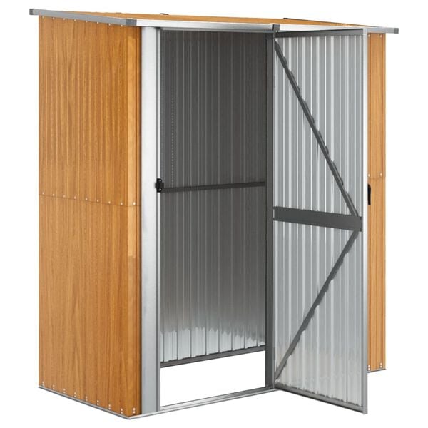 vidaXL Abri de jardin 180,5 x 97 x 209,5 cm Acier galvanisé Aspect bois