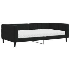 vidaXL Lit de jour avec matelas noir 100x200 cm velours