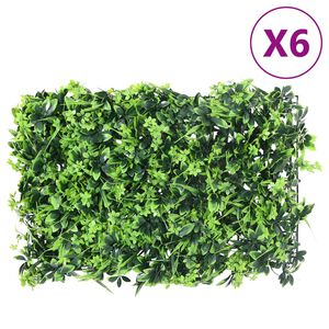vidaXL Cl&ocirc;ture &agrave; feuilles artificielles 6 pcs vert 40x60 cm