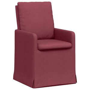 vidaXL Chaises de salle &agrave; manger 2 pc tissu Bordeaux 57 x 67 x 98 cm