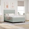 vidaXL Lit &agrave; ressorts avec matelas Gris clair 160 x 200 cm tissu