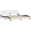 vidaXL Lit Viana avec matelas blanc et noir 200x200 cm similicuir