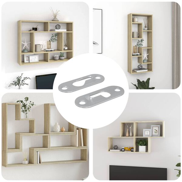 vidaXL Cintre &agrave; trou de serrure 2 pcs Argent&eacute; 45 x 16 x 3.5 mm Fer