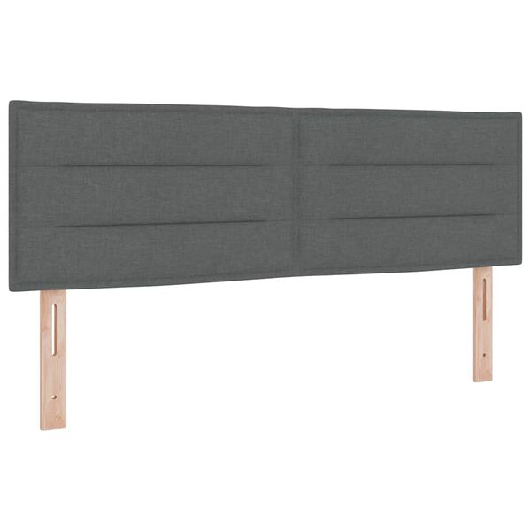vidaXL Tête de lit avec tête de lit Gris foncé 144 cm Cuir synthétique