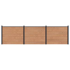vidaXL Panneau de cl&ocirc;ture 3 pcs WPC et Aluminium Marron