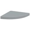 vidaXL &Eacute;tag&egrave;res d'angle flottantes 4 pcs gris 35x35x3,8 cm MDF