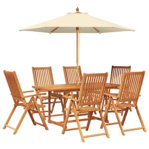 vidaXL Ensemble de salle &agrave; manger d'ext&eacute;rieur avec parasol 8 pc