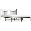 vidaXL Cadre de lit m&eacute;tal sans matelas et t&ecirc;te de lit noir 180x200 cm