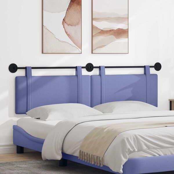 vidaXL T&ecirc;te de lit suspendue Uni Bleu denim 190 x 55 x 5 cm tissu