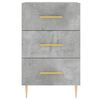 vidaXL Table de chevet gris béton 40x40x66 cm bois d'ingénierie