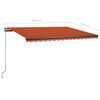 vidaXL Auvent automatique sur pied 450x350 cm Orange/marron