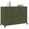 vidaXL Buffet vert olive 100,5x39x72 cm acier