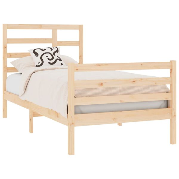 vidaXL Cadre de lit sans matelas bois massif 75x190 cm