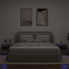 vidaXL Tables de chevet murales avec lumi&egrave;res LED 2 pcs ch&ecirc;ne fum&eacute;