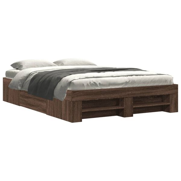 vidaXL Cadre de lit sans matelas chêne marron 140x190 cm