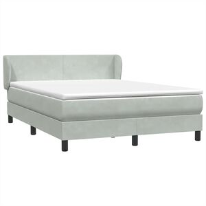 vidaXL Sommier &agrave; lattes de lit et matelas gris clair 160x220cm velours