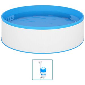 vidaXL Piscine avec &eacute;cumoire suspendue et pompe 350x90 cm Blanc