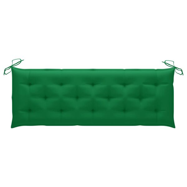 vidaXL Banc de jardin empilable et coussin 159 cm Bois de teck massif