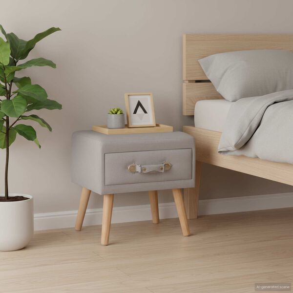 vidaXL Table de chevet Gris 40x35x40 cm Tissu