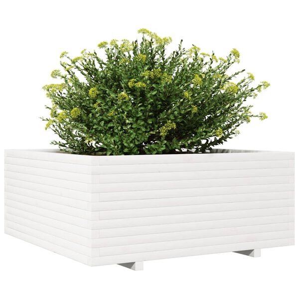 vidaXL Jardinière blanc 110x110x49,5 cm bois de pin massif