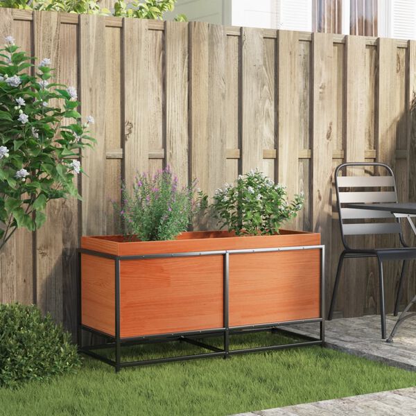 vidaXL Jardini&egrave;re cire marron 100x40x50 cm bois de pin massif
